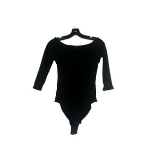 Forever 21 Black Long Sleeve Bodysuit Top Size Medium Off The Shoulder
